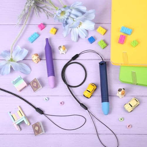 2Pcs Kid Stylus Pens, Kid-Friendly Stylus Pen for Touch Screens with Tether Compatible with Tablets and All Touch Screen Devices (Blue+Purple)