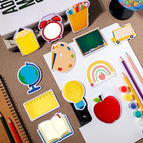Zhanmai 1200 Pcs Back to School Sticky Notes Bulks Pencil Crayon Blackboard | Shaped Notepads Self-adhesive Writing Memo Pad Student School Classroom Office Home Daily Reminders Supplies - style: School
