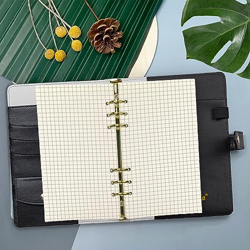 6 Ring Binder Refill,2023 A6 Grid Square Refill for Filofax/Personal Journal,Personal Size, 45sheets/90pages, 100Gsm Quality, Harphia (A6 3.74 x 6.77'',Gridsquare) - color: Grid Square, size: A6
