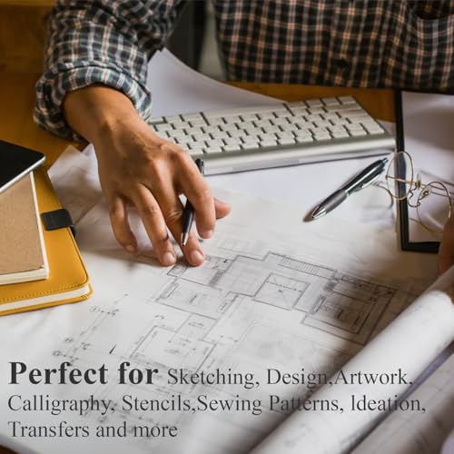 SuFly Tracing Paper Roll 18 Inch Wide x 30 Yards - Smooth Transparent 30lb/50gsm Trace Paper Roll for Drawing, Sketching, Sewing Patterns & Technical Drafts. - color: Clear, size: 18 in. x 30 yd.:1 Roll