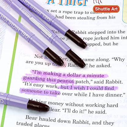 Shuttle Art 5 Pack Purple Gel Highlighters,Bible Highlighters,No Bleed Through, Bible Journaling Supplies,Great for Journaling, Highlighting and Studying - color: Purple