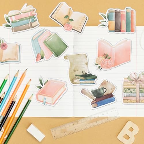 Xqumoi 30 Pack Book Lover Sticky Notes - Book Club Self Sticky Notepads Cute Writing Memo Pads for Back to School Office Supplies Teacher Appreciation Librarian Bookish Gift Birthday Party Favors - style: Book Lover