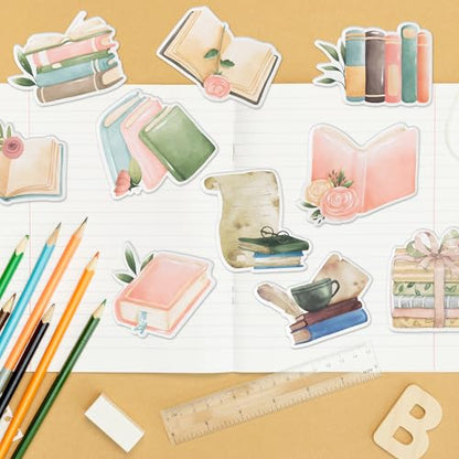 Xqumoi 30 Pack Book Lover Sticky Notes - Book Club Self Sticky Notepads Cute Writing Memo Pads for Back to School Office Supplies Teacher Appreciation Librarian Bookish Gift Birthday Party Favors - style: Book Lover