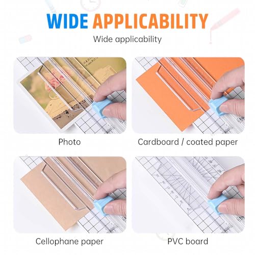 4 in 1 Paper Cutter, 4 Paper Cutting Methods (Straight Line, Wavy, Dotted, Folded Lines), Plus Side Ruler，Plastic (Green) - color: Green