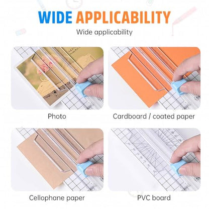 4 in 1 Paper Cutter, 4 Paper Cutting Methods (Straight Line, Wavy, Dotted, Folded Lines), Plus Side Ruler，Plastic (Green) - color: Green