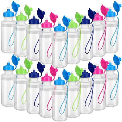 Zubebe 36 Pcs Sports Water Bottles Bulk Squeeze Reusable Plastic Water Bottles Back to School Supplies Summer Gifts for Students School Travel Hiking Cycling Event Team Gift - color: Bright Color