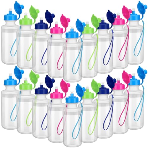 Zubebe 36 Pcs Sports Water Bottles Bulk Squeeze Reusable Plastic Water Bottles Back to School Supplies Summer Gifts for Students School Travel Hiking Cycling Event Team Gift - color: Bright Color