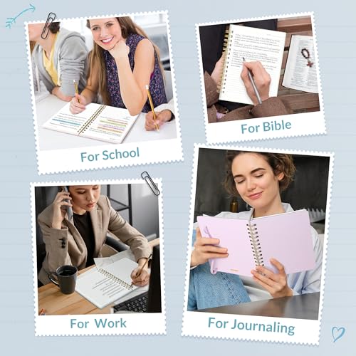 SUNEE Lined Spiral Journal Notebook for Women, 146 Pages College Ruled Hardcover Journaling Notebook for Work, Note Taking and Office School Supplies, A5 - Blue - color: Blue