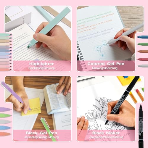 HRFGWDD Bible Study Supplies Journaling Kit for Women, All-in-One Bible Journaling Kit with Bible Highlighters and Pens No Bleed, Bible Tabs, Bookmarks, Bible Bag – Back-to-School Gifts（97pcs） - color: 97pcs