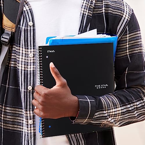 Five Star Spiral Notebook + Study App, 2 Pack, 1-Subject, College Ruled Paper, Fights Ink Bleed, Water Resistant Cover, 8-1/2" x 11", 100 Sheets, Black, Green (820187) - color: Black, Green, size: 11" x 8-1/2", 100 Sheets, 2 Pack