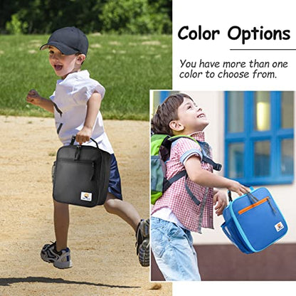 CaCTOUR Lunch Box Kids,2 Packs Insulated Lunch Bag for Girls Boys,Soft Bag Mini Cooler Back to School Thermal Reusable Lunch Bag for Work School Picnic (Blue & Black) - color: 2pk Black+Blue