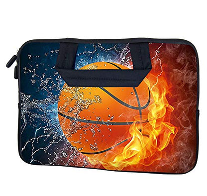 AMARY Laptop Sleeves 11.6" 12" Laptop Handle Bag Neoprene Notebook Carrying Pouch Chromebook Sleeves case (Hot Basketball) - color: Hot Basketball