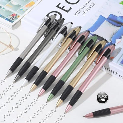 Pens Bulk, 60 Pack Gripped Slimster Ballpoint Pens -Luxe Metallic | Black Ink 1.0mm No Bleed No Skip Smooth Writing, Aesthetic Office Pens for Teacher Student, Front Desk & Corporate Gifting - style: Metallic