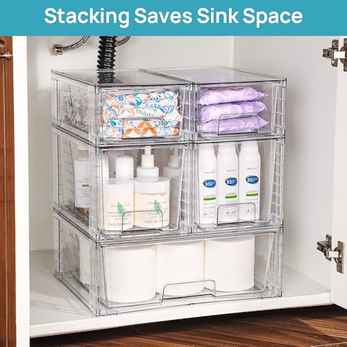 Vtopmart 7pack Easily Clear Storage Dawers - style: 1 Wide+2 Medium+4 Small