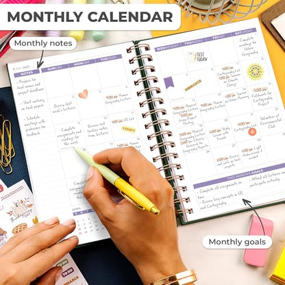 Clever Fox Academic Student Planner 2026-2027 – Hardcover Spiral-Bound Planner for School & College with Weekly & Monthly Calendar (Forest Green) - color: Forest Green