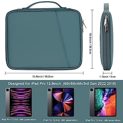 12.9 Tablet Sleeve Carrying Case, Padded Travel Pouch Bag for iPad Pro 13-in (M4), iPad Air 13-in (M2), Surface Pro 9/8, 12.4 Galaxy Tab S9+/S8+ (PU-Teal Blue12.9) - color: Teal Blue, size: 12.9