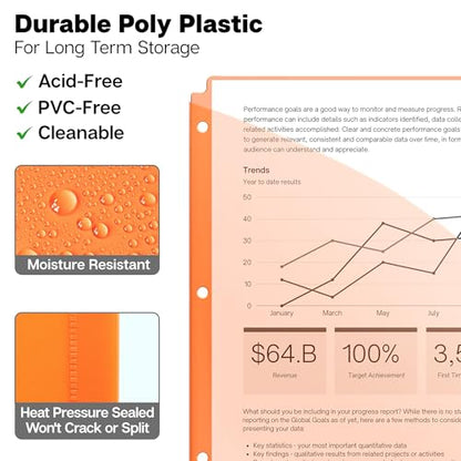 Dunwell Plastic Binder Dividers with Front Pocket (5 Tab), Clear Slash Single Pocket Divider with Tabs, 3 Ring Binder Pockets with Index Tab, Acid-Free, Notebook Dividers Include Label Inserts - size: 1 Set (5 pcs), style: 1 Pocket