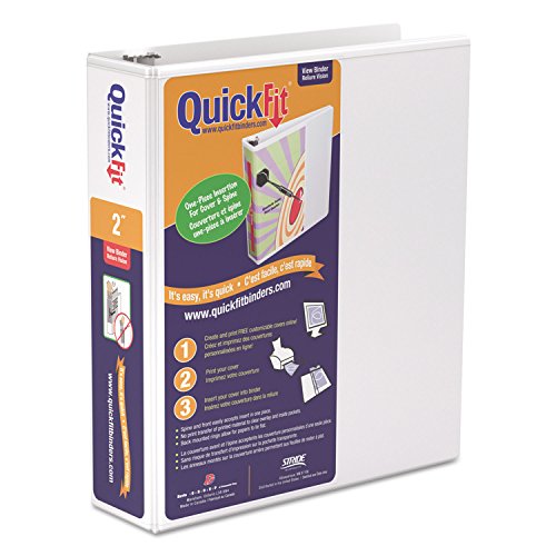 Stride 87030 QuickFit D-Ring View Binder, 2-Inch Capacity, 8 1/2 x 11, White
