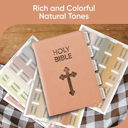 EssexWares - Boho Ombre Bible Tabs for Old and New Testament, 80 Large Print Tabs for Bible Study, Water-Resistant and Durable Index Tabs for Women and Men - 1.7" Wide - color: Boho Ombre