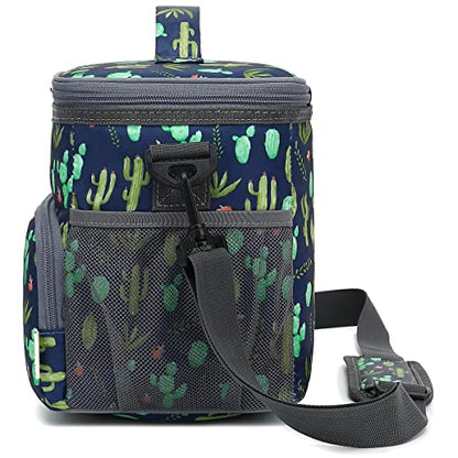 GYEUKHAM Insulated Reusable Lunch Bag Adult Large Lunch Box for Women and Men with Adjustable Shoulder Strap,Front Zipper Pocket and Dual Large Mesh Side Pockets,Cactus - color: Cactus