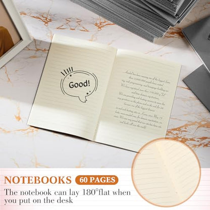 Mimorou 100 Pcs Journals Notebooks Bulk - Kraft Softcover A5 Small Notebooks 5.5 Inch x 8.3 Inch Notepads with 60 Page 30 Sheet for Writing Sketch Travel Office Supplies(Grey,Lined) - color: Grey, style: Lined