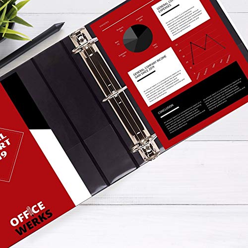 3 Ring Binders, 5" Capacity D-Rings, 8.5" x 11" Presentation Folder with Pockets, Durable Non-Stick Clear Cover for Documents, Files, Projects (Black) - color: Black, size: 5 Inch