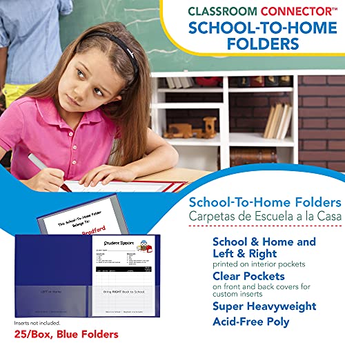 C-Line Classroom Connector School-to-Home Folders, Blue, 25 per Box (32005) - size: Box of 25