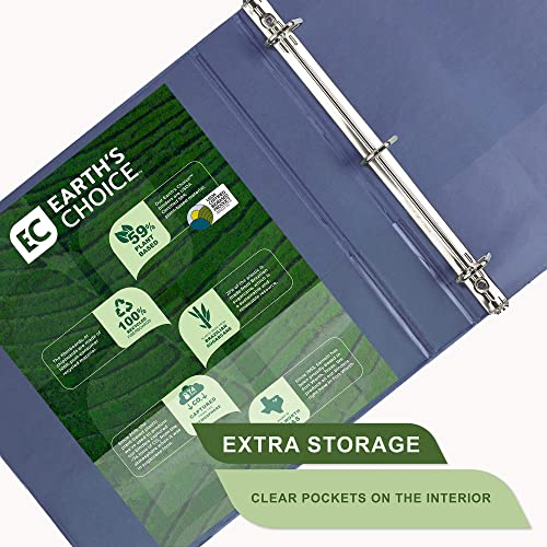 Samsill Plant-Based 1 Inch Durable D-Ring, View Binder, Eco-Friendly, USDA Certified Biobased, Single, Indigo - color: Indigo, size: 1-Inch, style: Single