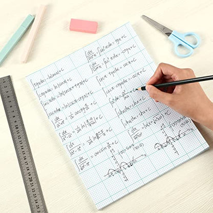 Ctosree 6 Pack Graph Paper Pads 8.5" x 11", 10x10 Quad Ruled, 50 Sheets/100 Pages Back to School Graph Paper for Engineer Architect Designer Mathematician Draftsm - color: Blue