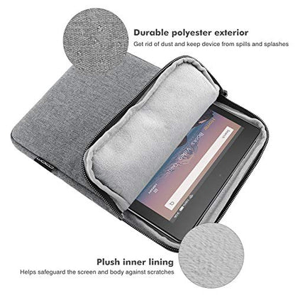 MoKo 7-8 Inch Tablet Sleeve Bag, Polyester Pouch Cover Case Slim Design | Fits iPad Mini (A17 Pro) 8.3" 2024, iPad Mini 6/5/4/3/2/1, Samsung Galaxy Tab S2 8.0, Tab A 8.0, ZenPad Z8s 7.9, Light Gray - color: Light Gray, size: 7-8 inch