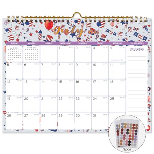 Lbylyhxc 2026-2027 Calendar - Includes July 2026 to December 2027-18 Monthly Wall Calendar 2026 - 2027, 11 x 8.5 Inches.Thick Paper with Julian Dates and Block for New Year and Christmas Presents (Calendar 2026-2027 Festival) - color: Calendar 2026-2027 F