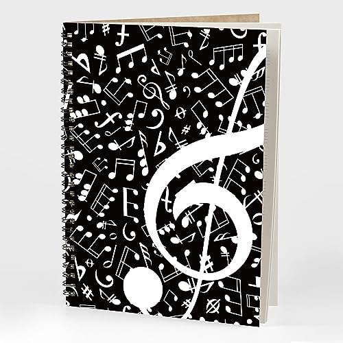 MAXCURY Blank Sheet Music Composition Manuscript Staff Paper Art Music Notebook Black 100 Pages 26x19cm - color: Music Note