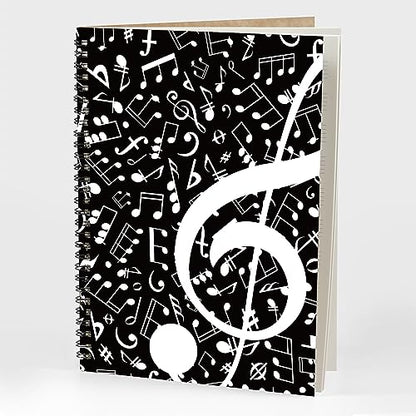 MAXCURY Blank Sheet Music Composition Manuscript Staff Paper Art Music Notebook Black 100 Pages 26x19cm - color: Music Note