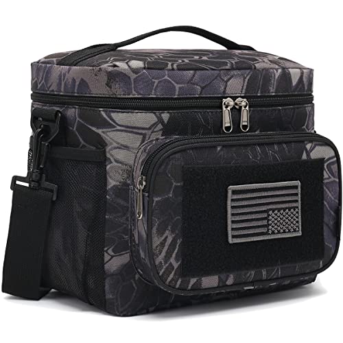 FlowFly Tactical Lunch Bag Large Insulated Lunch Box Cooler Tote for Men, Women with MOLLE/PALS Webbing(Typhon, Medium) - color: Typhon, size: Medium