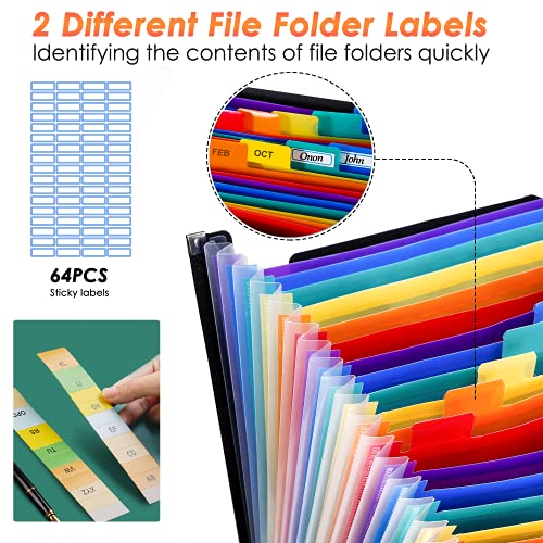 Large Accordion File Organizer, 24 Pockets Legal File Folder, Expanding File Folder for Legal/Letter/A4 Size Papers, Receipt, Bills, Important Documents - style: Upgraded - Legal/Letter/A4 Paper
