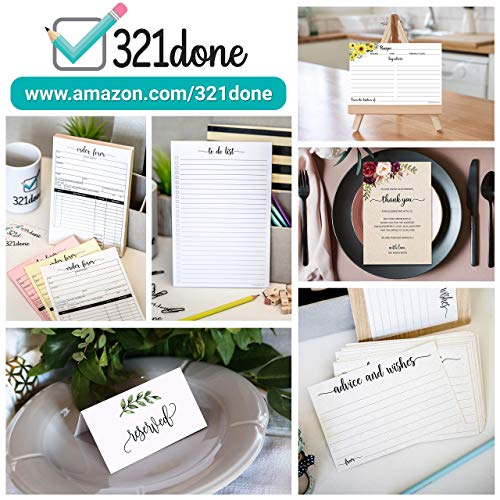 321Done Ruled Index Cards, Large 5x7, Set of 50, Red Roses on White | Made in USA - Lined Note Cards for Studying, Flashcards and Recipes, Heavy White Cardstock, Lines Both Sides, Home and School - size: Large (5x7)