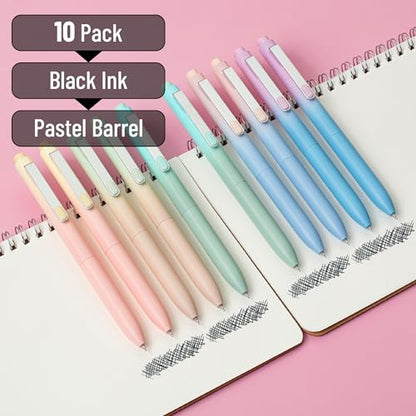 Mr. Pen- Retractable Gel Pens, 10 Pack, Black Ink, Gradient Barrel | Fine Point 0.5 mm, Fast Dry, Smooth Writing, Cute Pens for Drawing, Writing Planner and School Supplies