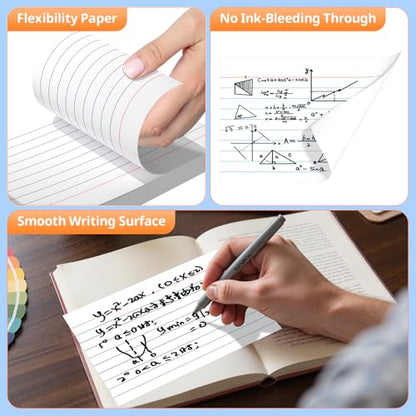 Index Cards 4x6, White Flash Cards, Lined Flashcards Notecards | Note Cards for Studying, 180GSM Study Card, School Supplies, 200 Count, 5 Pack of 40 - color: White-6P, size: 4x6 Inch