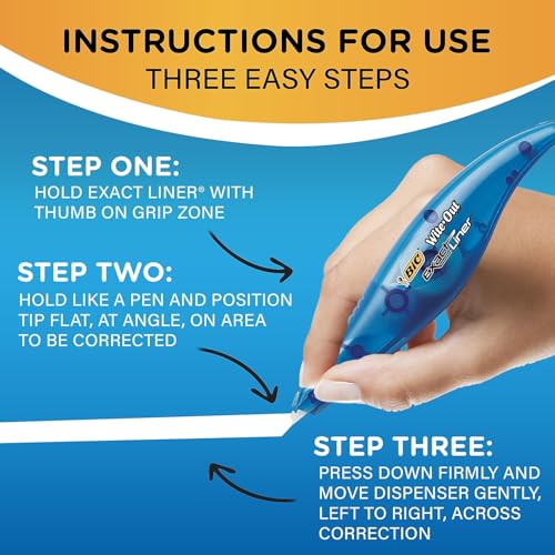 BIC Wite-Out Brand Exact Liner Correction Tape, White, 2-Count