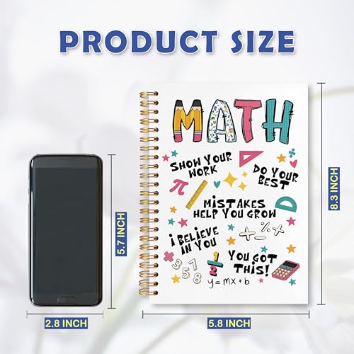 JUDFNCDE Funny Math Teacher Spiral Notebook 5.5 x 8.3 for Work Study, Teacher Thank You Appreciation Gifts, Math Lover Gifts Hardcover Notebook Journal for Women - color: Math -