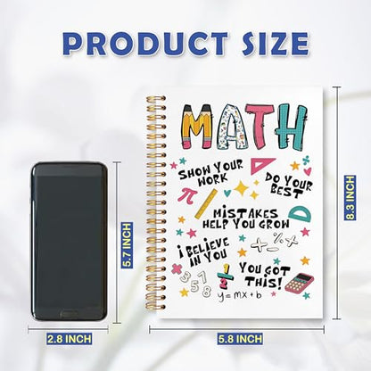 JUDFNCDE Funny Math Teacher Spiral Notebook 5.5 x 8.3 for Work Study, Teacher Thank You Appreciation Gifts, Math Lover Gifts Hardcover Notebook Journal for Women - color: Math -