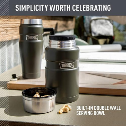 THERMOS Stainless King Vacuum-Insulated Food Jar, 24 Ounce, Matte Midnight Blue - color: Matte Midnight Blue, size: 24 Ounce