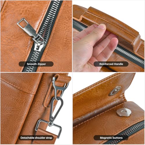 11 Inch Tablet Sleeve Case, Leather iPad Bag for 2026 iPad Air 11 M4 M3 & Pro 11 M4 M5 with Magic Keyboard, Fire HD 10/Max 11, Galaxy Tab A9+ Plus, Brown - color: Brown, size: 9-11 Inch