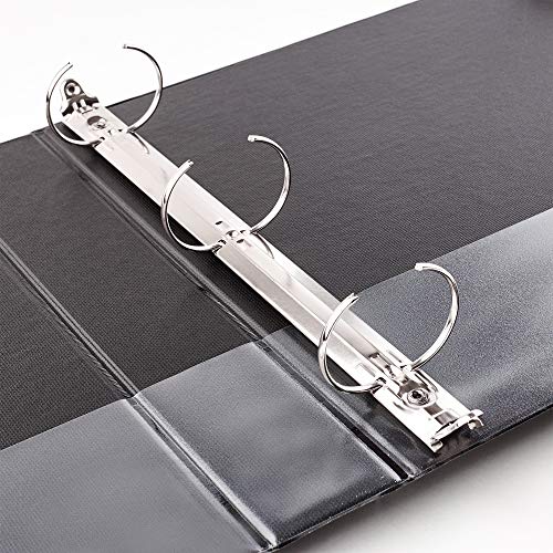 Avery Standard 3 Ring Binders, 1" Round Rings, 175-Sheet Capacity, 1.4 Inch Wide Spine, Black Binders, Ideal for Lightweight Organization and Occasional Referencing (12-Pack of 03301) - size: 1", style: 12 Pack