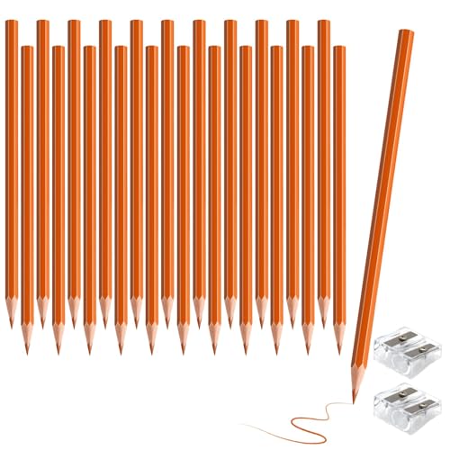 24 Pack Orange Colored Pencils for Kids, Pre-sharpened Art Pencils Back to School Supplies Set, Drawing Sketching Pencils for Students, Teachers, Classroom - color: orange