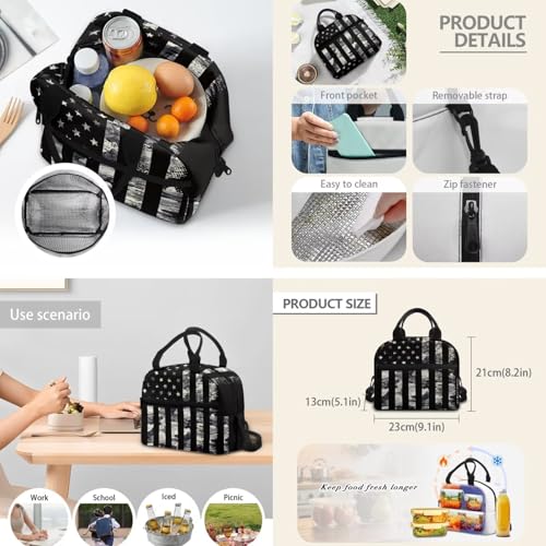 American Flag Camo Backpack and Lunch Box for Boys Backpacks with Lunchbox Water Bottle Pouch Kawaii Pencil Case Girls Bookbag Ages 8-10 for Back to School Teen Elementary Middle High School - color: American Flag Camo