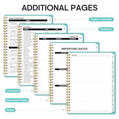 Planner 2026-2027, 8.5" x 11" Weekly and Monthly Academic Year Planner Calendar, July 2026 - June 2027, Hardcover Large School Planning Agenda With Tabs, Perfect for School & Office Supplies, A4, Aquamarine - color: E-Aquamarine, size: A4(8.5"x11")