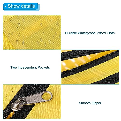 PATIKIL Expandable Pencil Pouch for 3 Rings Binder, 1 Pack Oxford Cloth Large Capacity Zipper Binder Pouch Pencil Case for Office Home, Yellow - color: Yellow