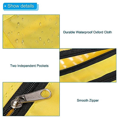 PATIKIL Expandable Pencil Pouch for 3 Rings Binder, 1 Pack Oxford Cloth Large Capacity Zipper Binder Pouch Pencil Case for Office Home, Yellow - color: Yellow