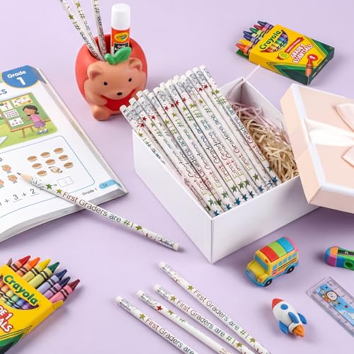 Tenceur 48 Pcs 1st Graders Pencils Bulk Motivational Pencils with Erasers Inspirational Pencil with Back to School Supplies for Kids Student Teacher Classroom Reward - style: 1st Graders
